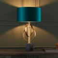 Endon 95221 - Tafellamp 1xE27/10W/230V blauw/messing/zwart
