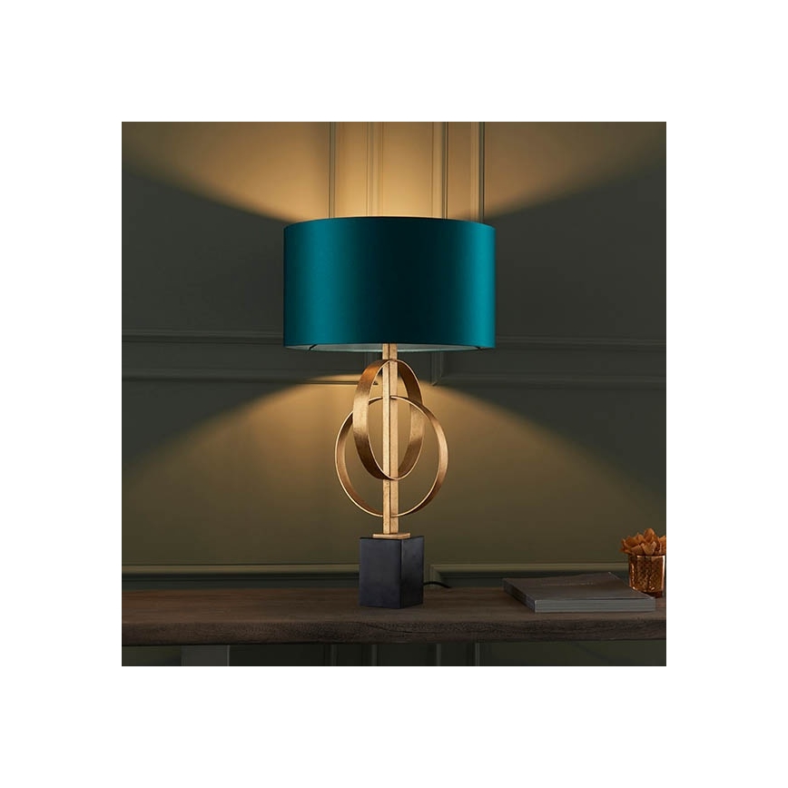 Endon 95221 - Tafellamp 1xE27/10W/230V blauw/messing/zwart