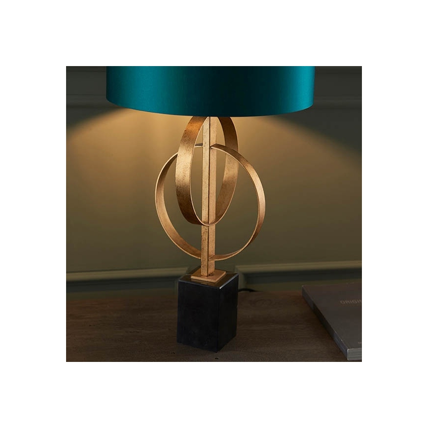 Endon 95221 - Tafellamp 1xE27/10W/230V blauw/messing/zwart