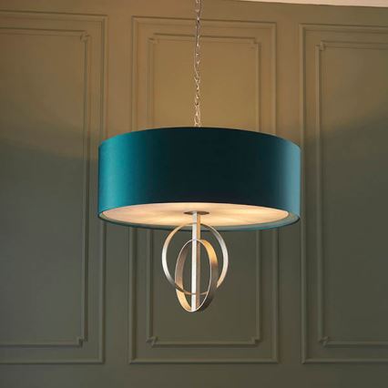 Endon 95223 - Kroonluchter aan ketting 5xE27/10W/230V Ø 70 cm blauw/grijs
