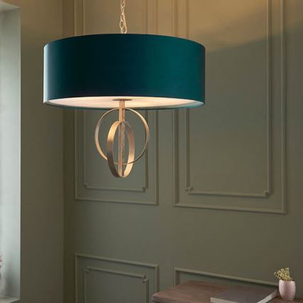 Endon 95223 - Kroonluchter aan ketting 5xE27/10W/230V Ø 70 cm blauw/grijs