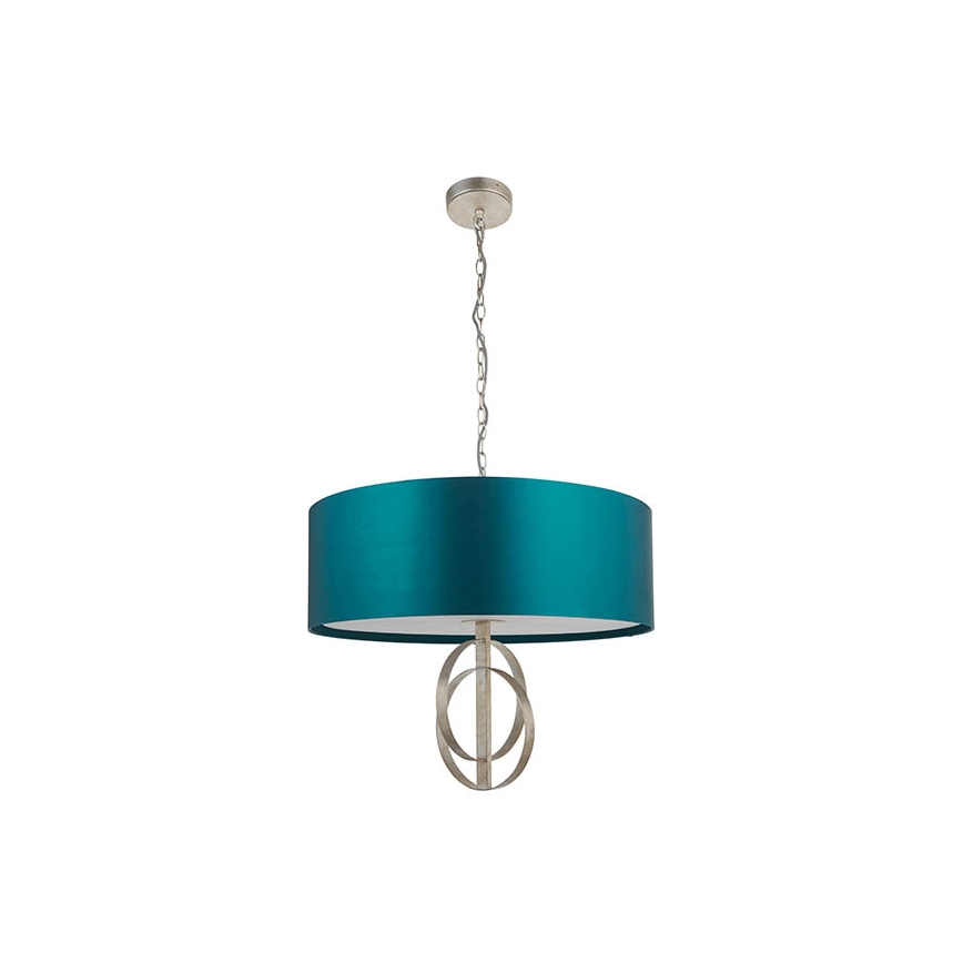 Endon 95223 - Kroonluchter aan ketting 5xE27/10W/230V Ø 70 cm blauw/grijs