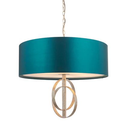 Endon 95223 - Kroonluchter aan ketting 5xE27/10W/230V Ø 70 cm blauw/grijs