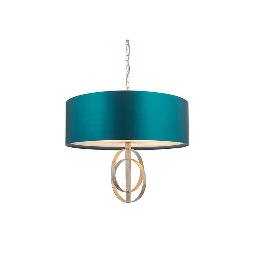 Endon 95223 - Kroonluchter aan ketting 5xE27/10W/230V Ø 70 cm blauw/grijs