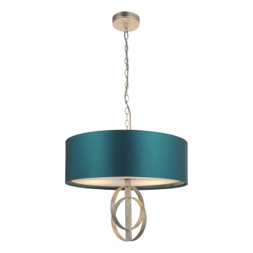 Endon 95224 - Hanglamp aan ketting 3xE27/10W/230V Ø 60 cm blauw/grijs