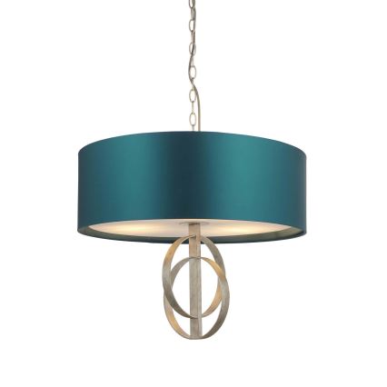 Endon 95224 - Hanglamp aan ketting 3xE27/10W/230V Ø 60 cm blauw/grijs