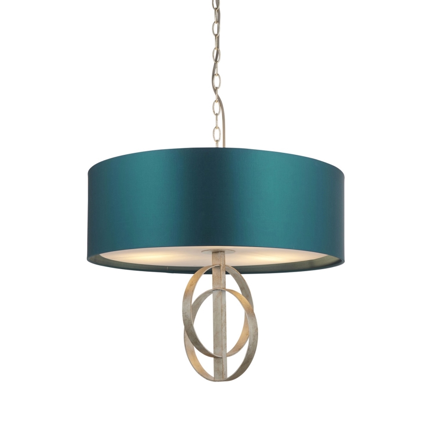 Endon 95224 - Hanglamp aan ketting 3xE27/10W/230V Ø 60 cm blauw/grijs
