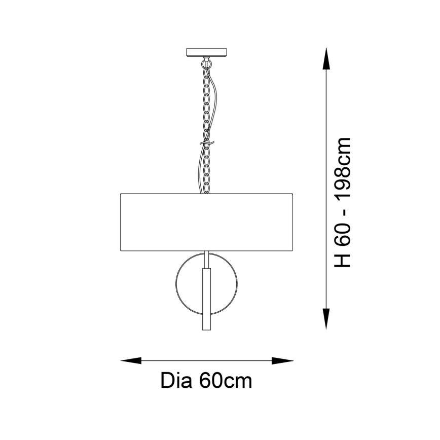 Endon 95224 - Hanglamp aan ketting 3xE27/10W/230V Ø 60 cm blauw/grijs
