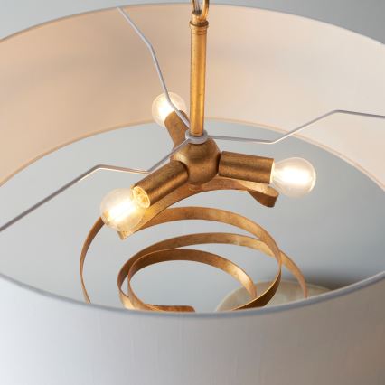 Endon 95268 - Kroonluchter aan ketting 3xE14/6W/230V diameter 60 cm wit/messing