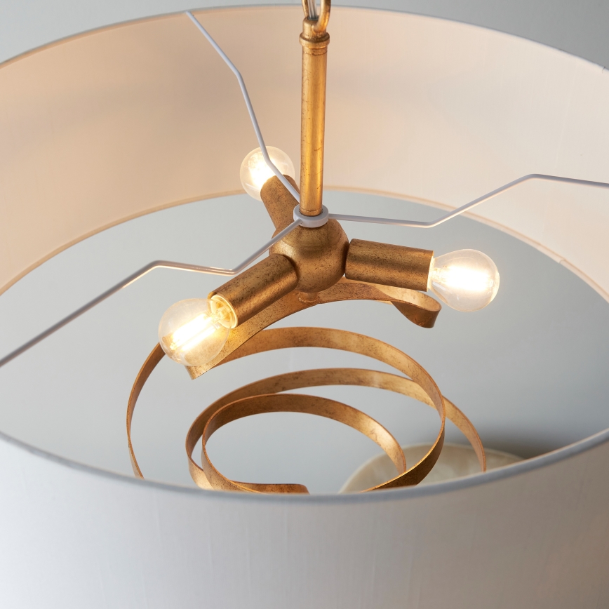 Endon 95268 - Kroonluchter aan ketting 3xE14/6W/230V diameter 60 cm wit/messing