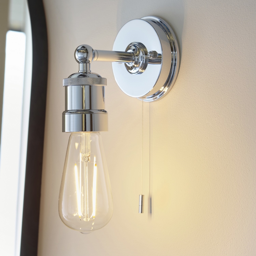 Endon 95505 - Badkamerwandlamp MILLER 1xE27/6W/230V IP44 glanzend chroom