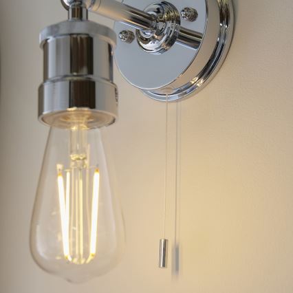 Endon 95505 - Badkamerwandlamp MILLER 1xE27/6W/230V IP44 glanzend chroom