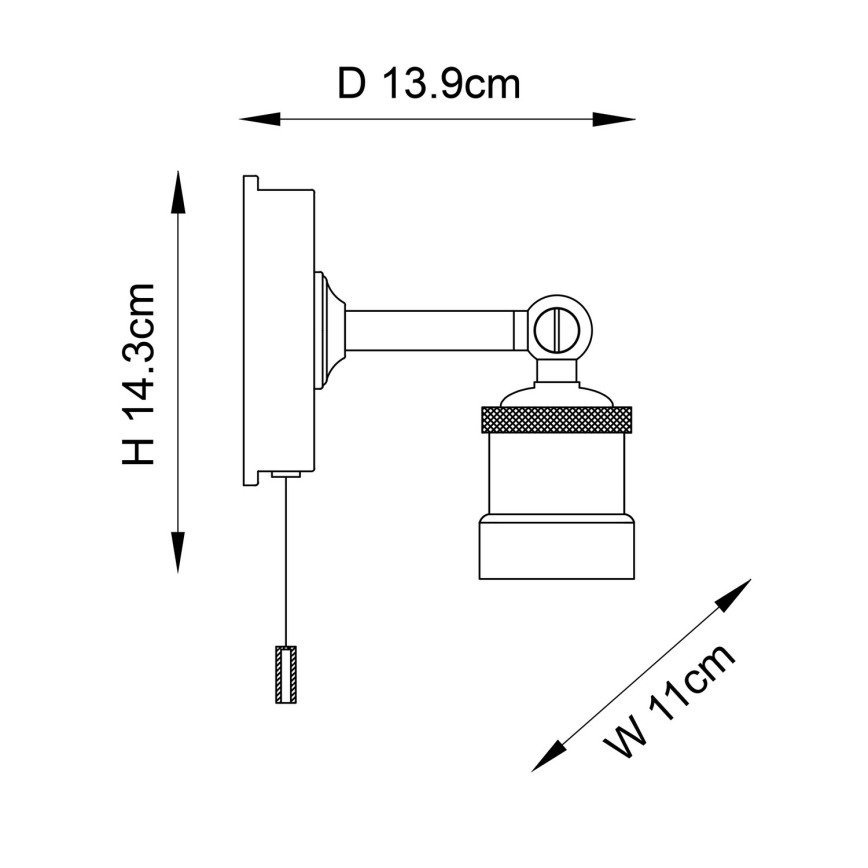 Endon 95505 - Badkamerwandlamp MILLER 1xE27/6W/230V IP44 glanzend chroom