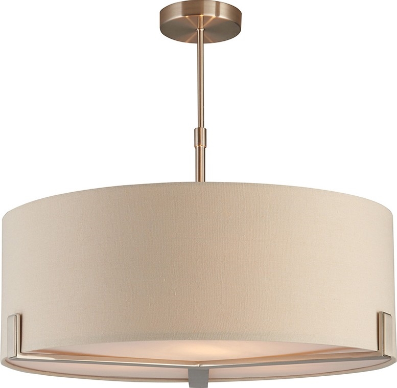 Endon 95834 - Hanglamp met vaste pendel HAYFIELD 3xE27/40W/230V mat chroom/beige