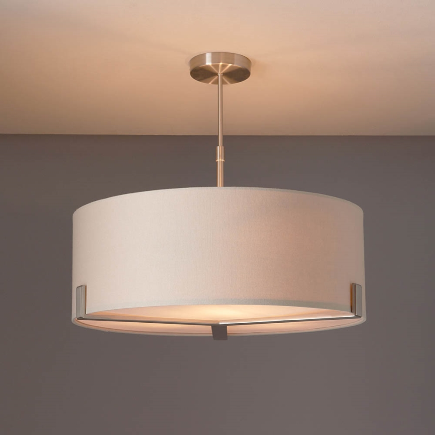 Endon 95834 - Hanglamp met vaste pendel HAYFIELD 3xE27/40W/230V mat chroom/beige