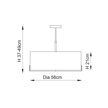 Endon 95834 - Hanglamp met vaste pendel HAYFIELD 3xE27/40W/230V mat chroom/beige