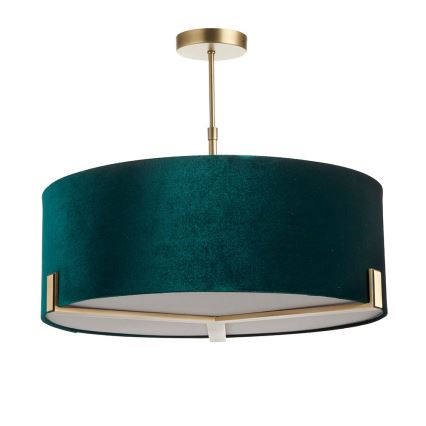 Endon 95839 - Hanglamp met vaste pendel HAYFIELD 3xE27/40W/230V messing/groen