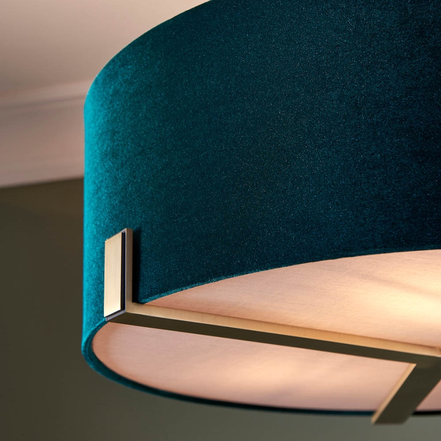Endon 95839 - Hanglamp met vaste pendel HAYFIELD 3xE27/40W/230V messing/groen
