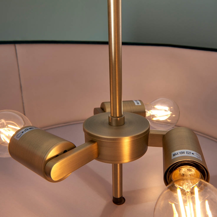 Endon 95839 - Hanglamp met vaste pendel HAYFIELD 3xE27/40W/230V messing/groen