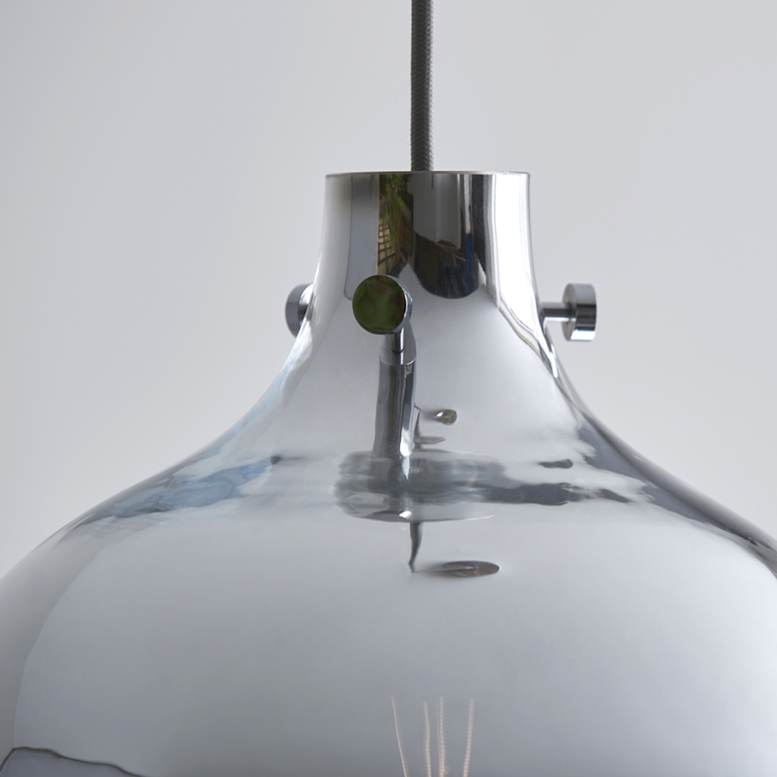 Endon 96442 - Hanglamp aan een koord PANTHER 1xE27/10W/230V glanzend chroom/gerookt