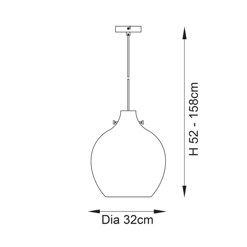 Endon 96442 - Hanglamp aan een koord PANTHER 1xE27/10W/230V glanzend chroom/gerookt