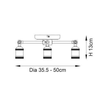 Endon 97243 - Spot HAL 3xE27/10W/230V messing