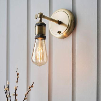 Endon 97245 - Wandspot halogeen 1xE27/10W/230V messing