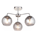 Endon 97971 - Opbouwkroonluchter DIMPLE 3xE14/7W/230V glanzend chroom/rookgrijs