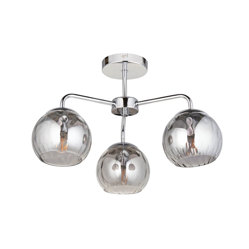 Endon 97971 - Opbouwkroonluchter DIMPLE 3xE14/7W/230V glanzend chroom/rookgrijs