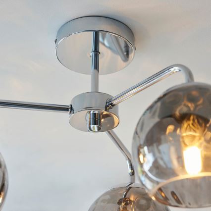Endon 97971 - Opbouwkroonluchter DIMPLE 3xE14/7W/230V glanzend chroom/rookgrijs