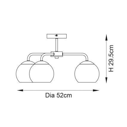 Endon 97971 - Opbouwkroonluchter DIMPLE 3xE14/7W/230V glanzend chroom/rookgrijs