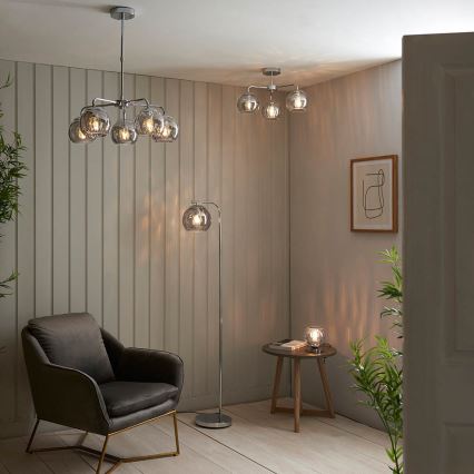 Endon 97971 - Opbouwplafondlamp DIMPLE 3xE14/25W/230V glanzend chroom/rookgrijs