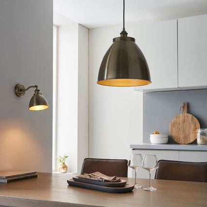 Endon 98744 - Hanglamp aan snoer FRANKLIN 1xE27/10W/230V messing