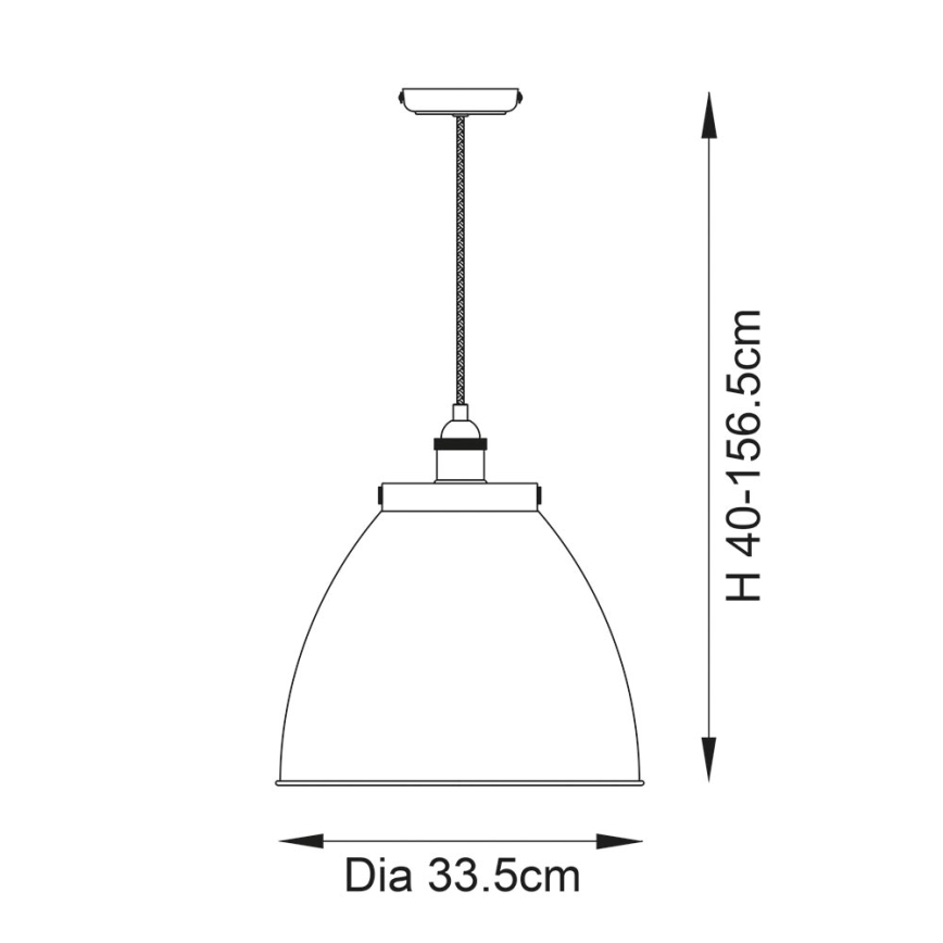 Endon 98749 - Hanglamp aan kabel FRANKLIN 1xE27/10W/230V zwart/messing