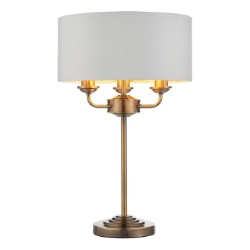 Endon 98932 - Tafellamp HIGHCLERE 3xE14/18W/230V wit/messing Ø 32 cm