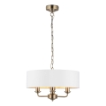 Endon 98934 - Hanglamp aan een ketting HIGHCLERE 3xE14/40W/230V wit/messing diameter 45 cm