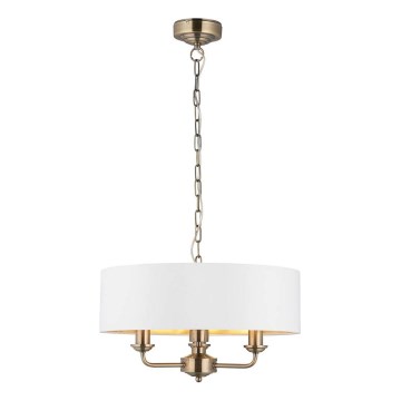 Endon 98934 - Hanglamp aan een ketting HIGHCLERE 3xE14/40W/230V wit/messing