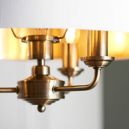 Endon 98934 - Hanglamp aan een ketting HIGHCLERE 3xE14/40W/230V wit/messing