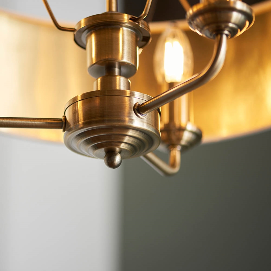 Endon 98934 - Hanglamp aan een ketting HIGHCLERE 3xE14/40W/230V wit/messing