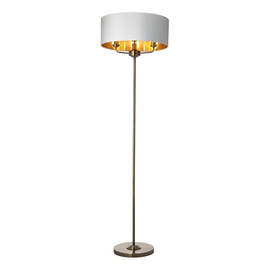 Endon 98935 - Staande Lamp HIGHCLERE 3xE14/40W/230V wit/messing diameter 47 cm