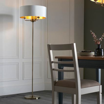 Endon 98935 - Staande Lamp HIGHCLERE 3xE14/40W/230V wit/messing diameter 47 cm