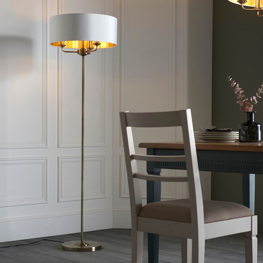 Endon 98935 - Staande Lamp HIGHCLERE 3xE14/40W/230V wit/messing diameter 47 cm