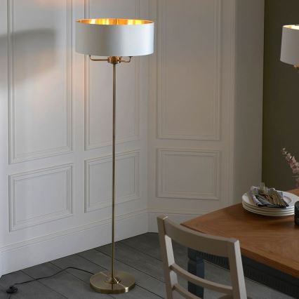 Endon 98935 - Staande Lamp HIGHCLERE 3xE14/40W/230V wit/messing diameter 47 cm