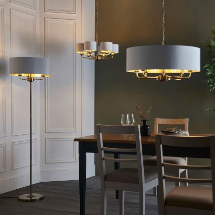 Endon 98935 - Staande Lamp HIGHCLERE 3xE14/40W/230V wit/messing diameter 47 cm