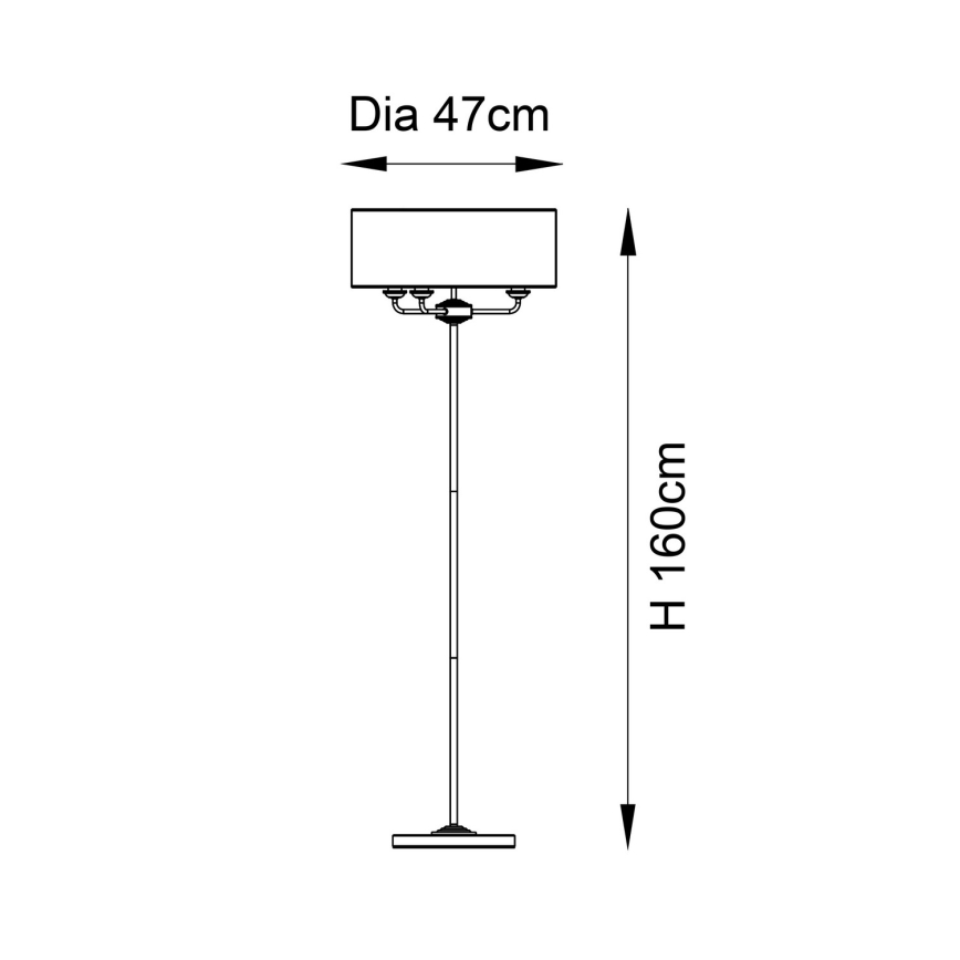 Endon 98935 - Staande Lamp HIGHCLERE 3xE14/40W/230V wit/messing diameter 47 cm