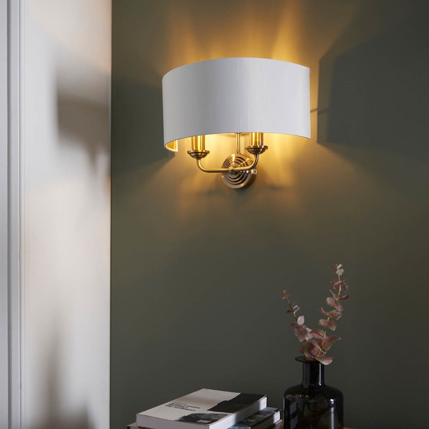 Endon 98937 - Wandlamp HIGHCLERE 2xE14/40W/230V wit/messing