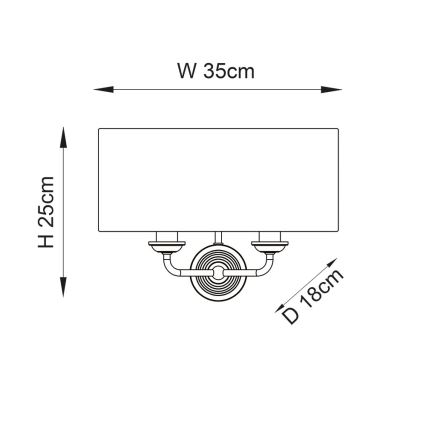 Endon 98937 - Wandlamp HIGHCLERE 2xE14/40W/230V wit/messing
