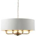 Endon 98938 - Kroonluchter aan ketting HIGHCLERE 8xE14/40W/230V Ø 70 cm wit/messing