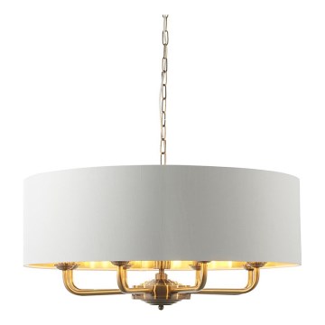 Endon 98938 - Kroonluchter aan ketting HIGHCLERE 8xE14/40W/230V Ø 70 cm wit/messing