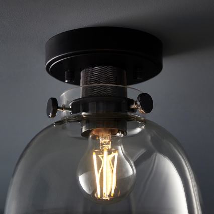 Endon 99106 - Plafondlamp URBAN 1xE27/10W/230V zwart/doorzichtig